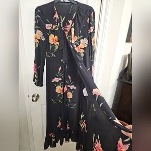Etro Black Dress with Vibrant Floral Design